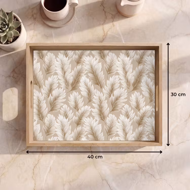 Tablett - Botanisch - Muster - Beige — 7