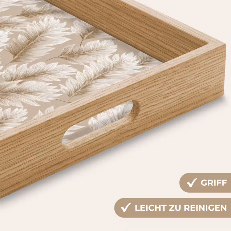 Tablett - Botanisch - Muster - Beige — 8