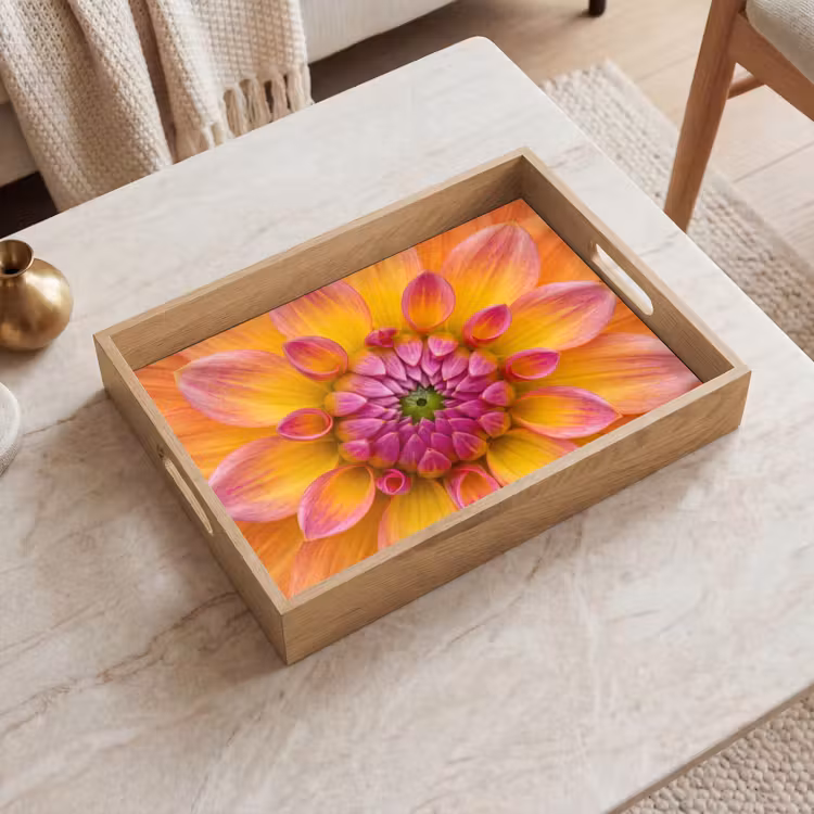 Tablett - Dahlie - Blume - Orange — 2
