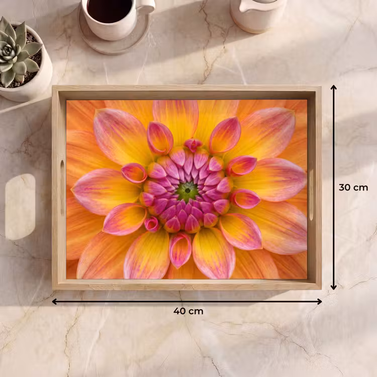 Tablett - Dahlie - Blume - Orange — 7