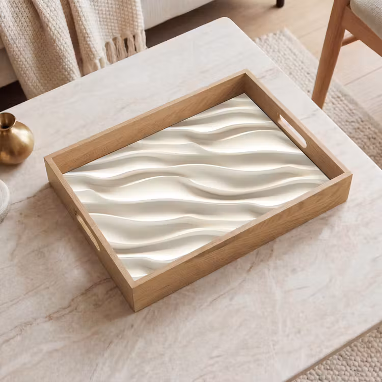 Tablett - Diagonal - Wellen - Creme — 2