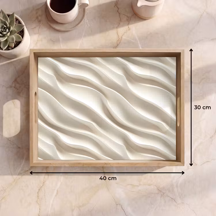 Tablett - Diagonal - Wellen - Creme — 7