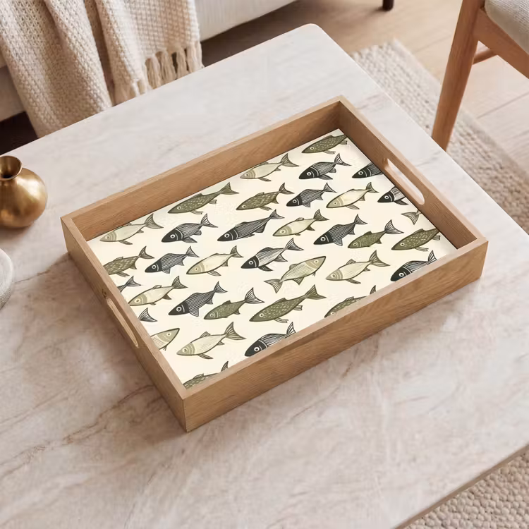 Tablett - Fische - Klassisch - Grün — 2
