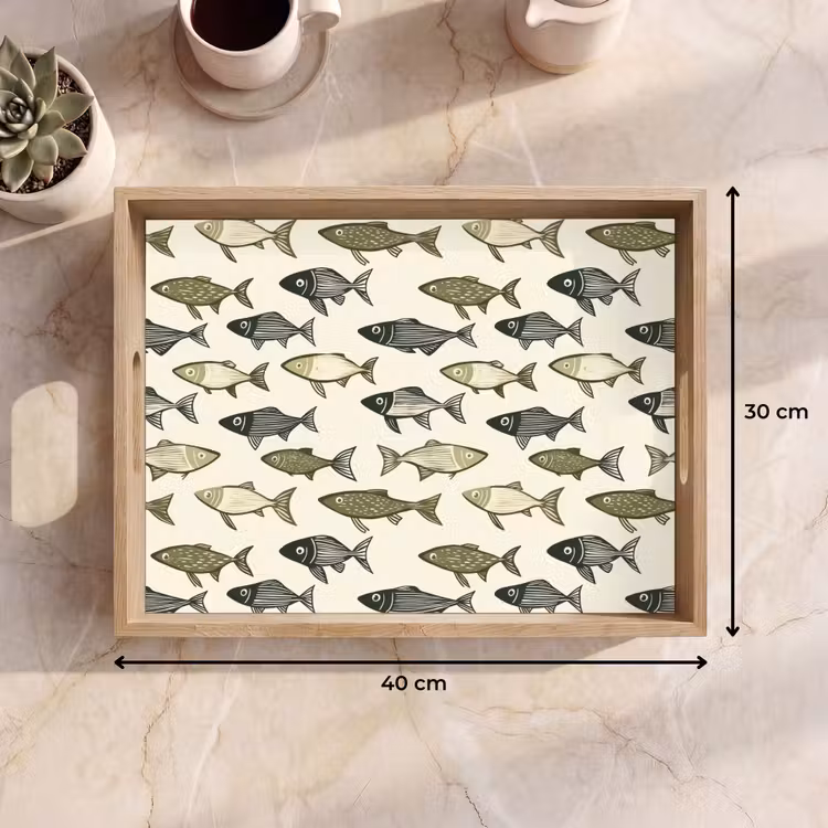 Tablett - Fische - Klassisch - Grün — 7