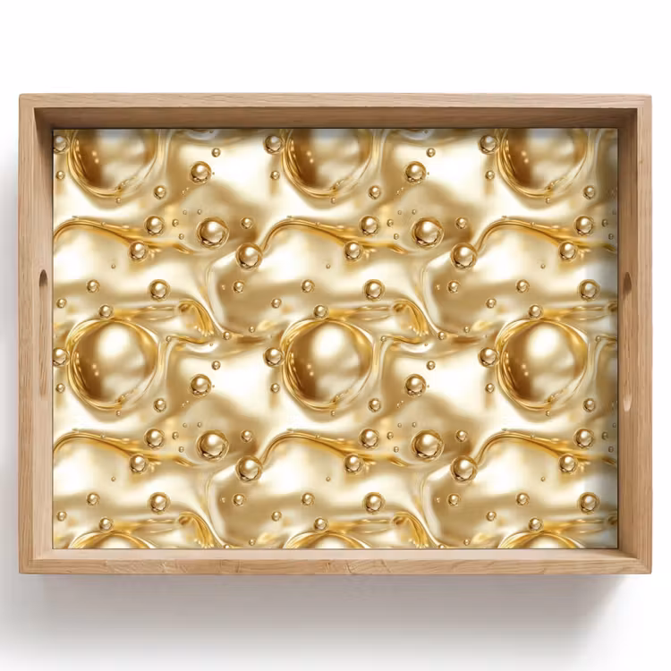 Tablett - Flüssigkeit - Tropfen - Gold — 1