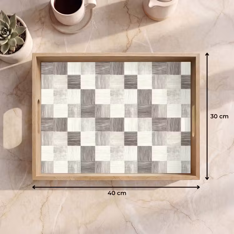 Tablett - Muster - Schachbrettmuster - Holzmaserung — 7
