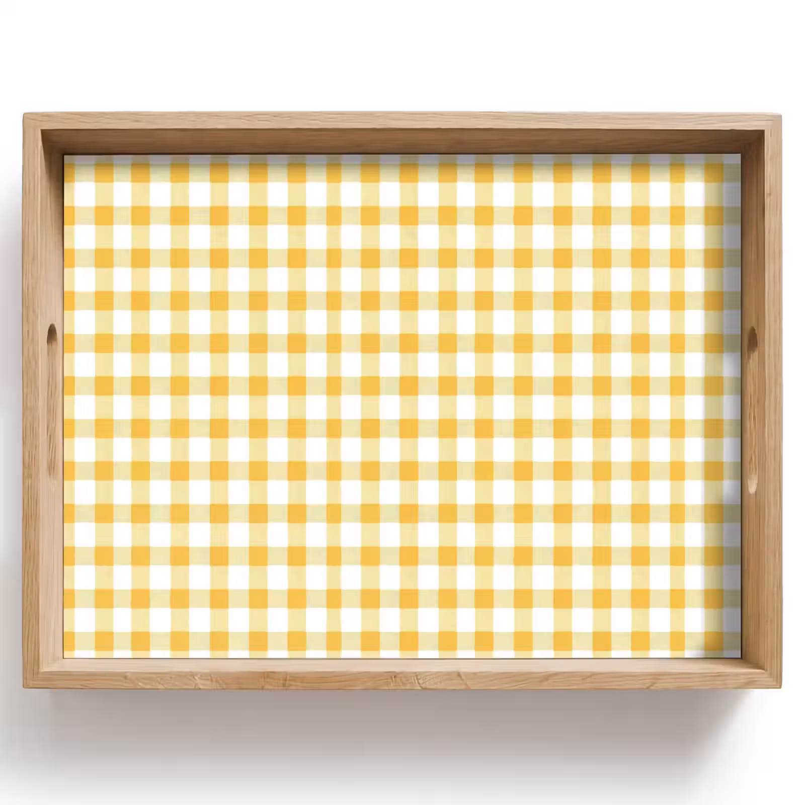 Tablett - Karomuster – Gingham – Klassisch – Gelb und Weiß — 1