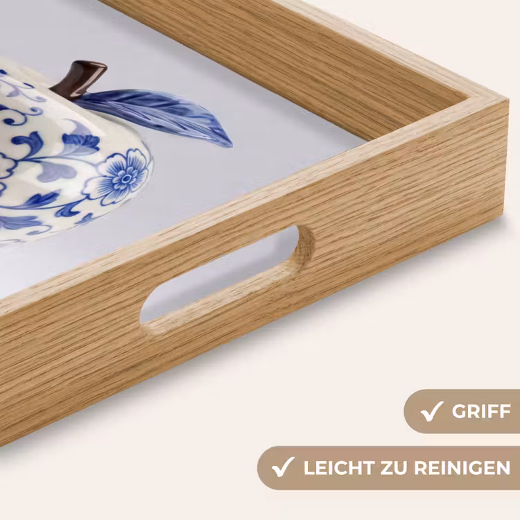 Tablett - Apfel - Blau - Klassisch — 8