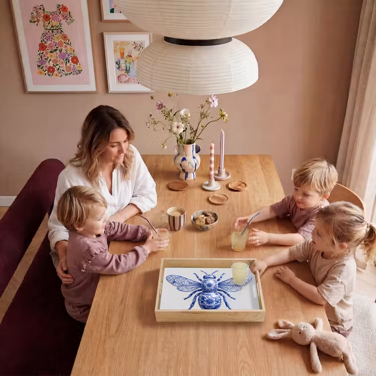 Tablett - Biene - Modern - Delft - Blau — 5