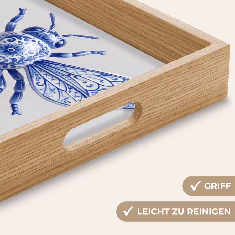 Tablett - Biene - Modern - Delft - Blau — 8