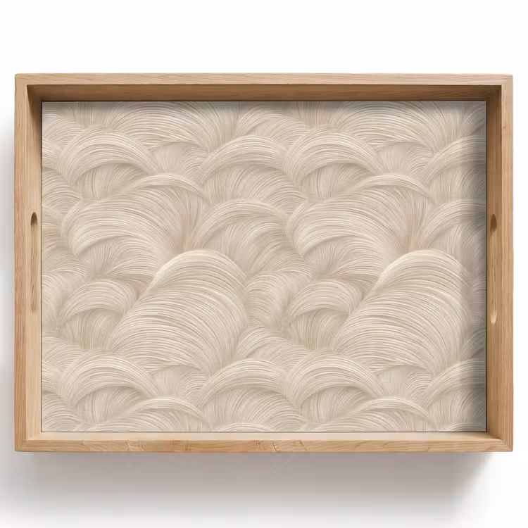 Tablett - Bögen - Muster - Beige — 1