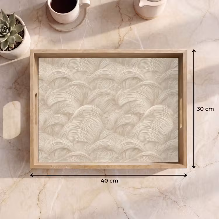 Tablett - Bögen - Muster - Beige — 7