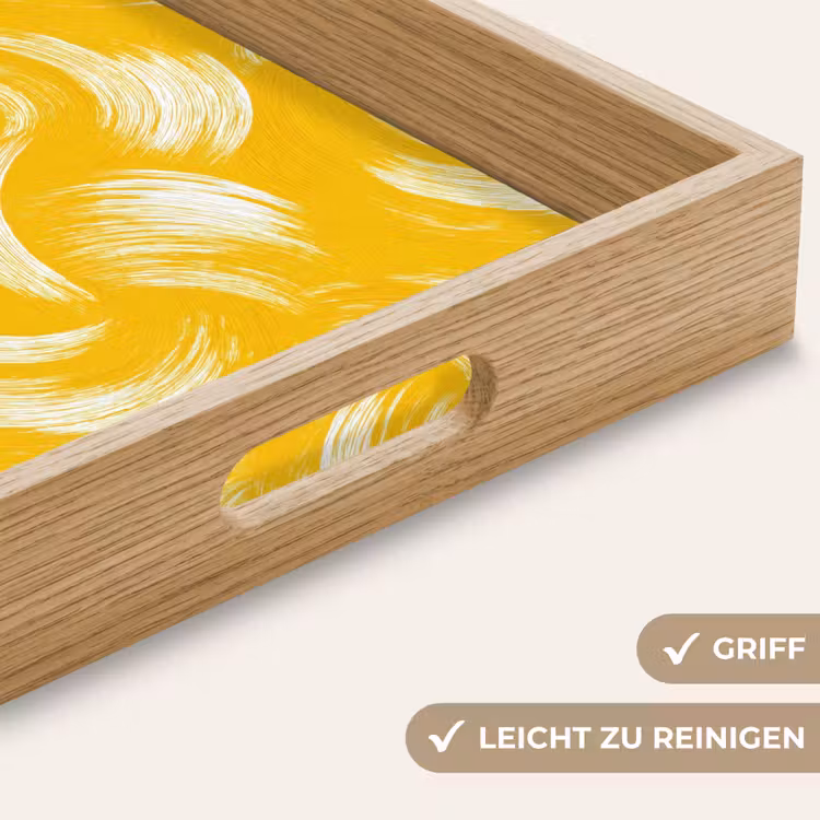 Tablett - Farbauftrag – Abstrakt – Dynamisch – Gelb — 8
