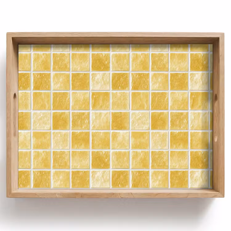 Tablett - Fliesen – Mosaik – Struktur – Goldgelb — 1