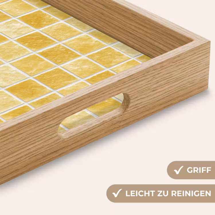 Tablett - Fliesen – Mosaik – Struktur – Goldgelb — 8