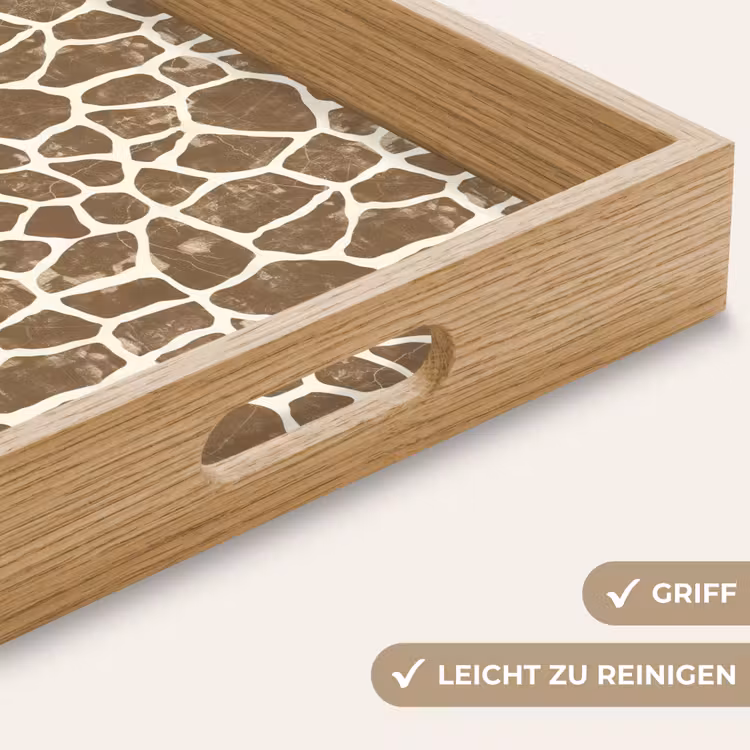 Tablett - Giraffe - Klassisch - Braun — 8
