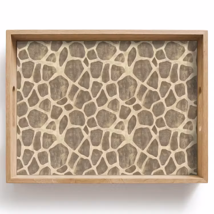 Tablett - Giraffe - Muster - Beige - Braun — 1