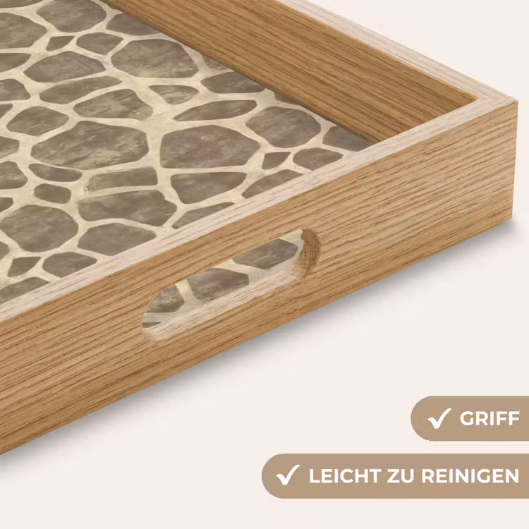 Tablett - Giraffe - Muster - Beige - Braun — 8