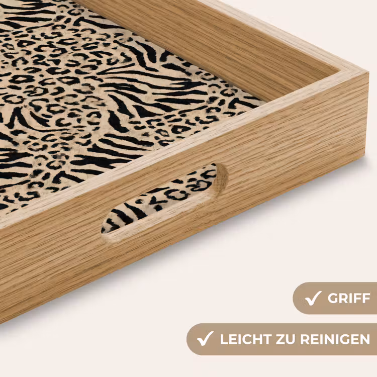 Tablett - Giraffe - Zebra - Motiv - Braun — 8