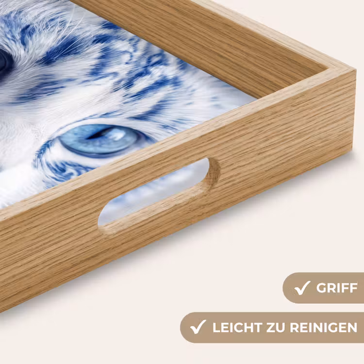 Tablett - Katze - Muster - Blau — 8
