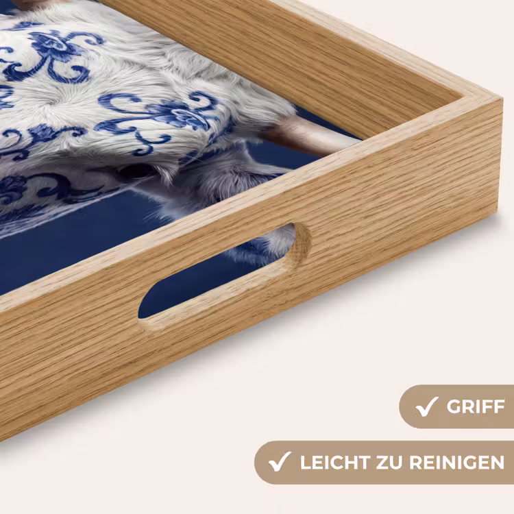Tablett - Kuh - Delfts - Blau - Künstlerisch — 8