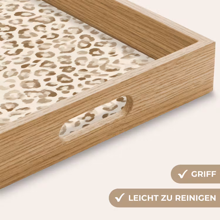 Tablett - Leopard - Klassisch - Beige — 8