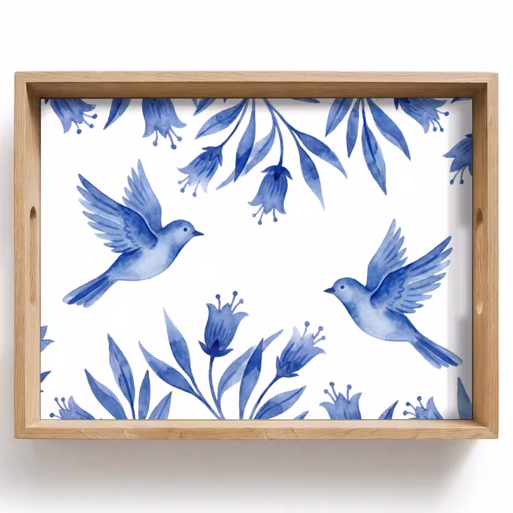 Tablett - Modern - Vögel - Delfter Keramik — 1