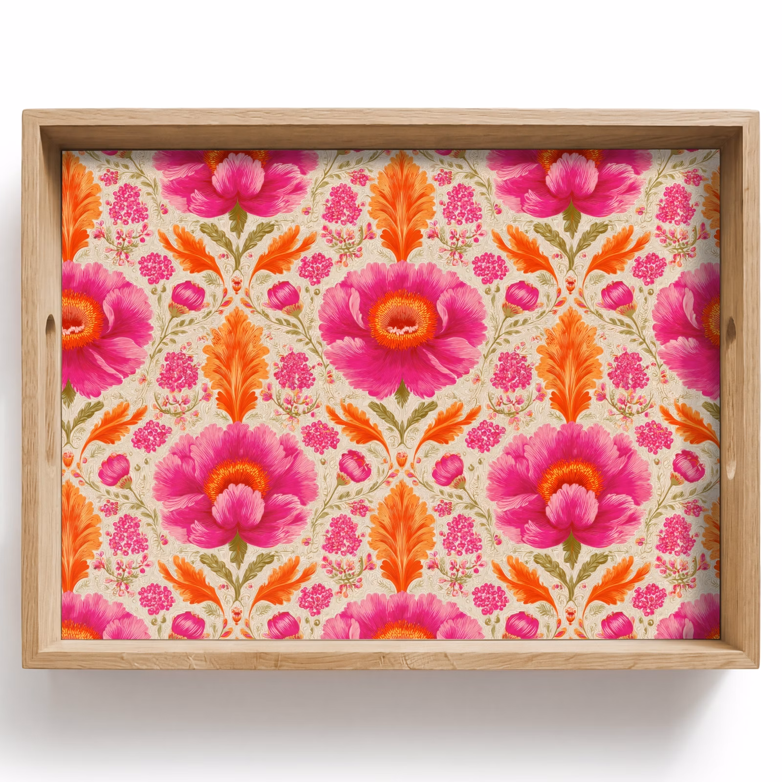 Tablett - Bloemen - Barok - Roze en Oranje — 1