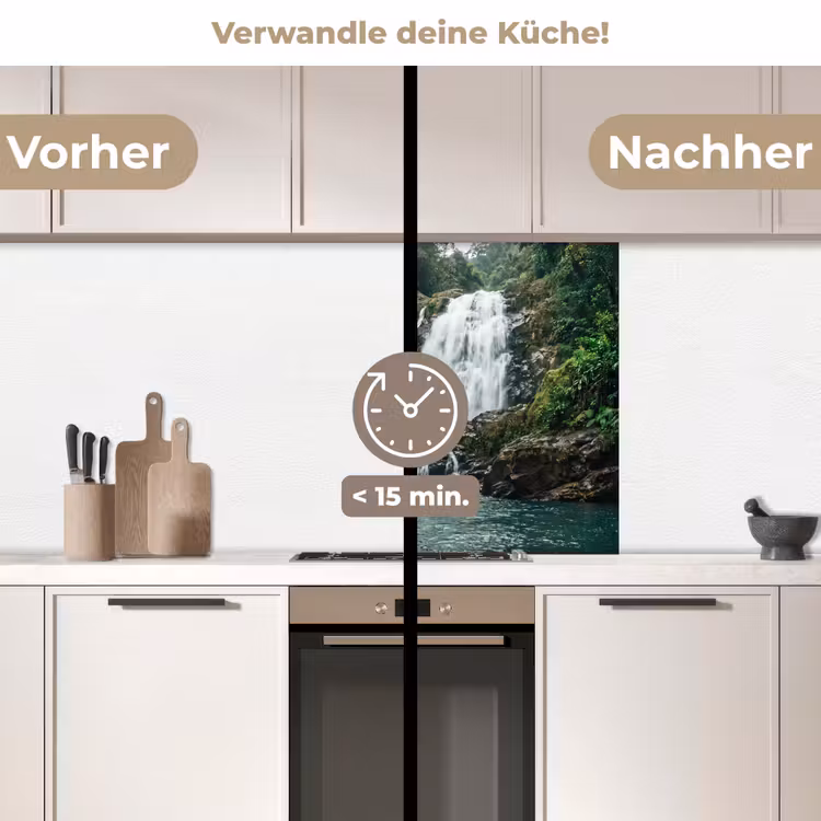 Küchen rückwand - Wasserfall - Wald - Natur - Greenkhgyguyg — 2