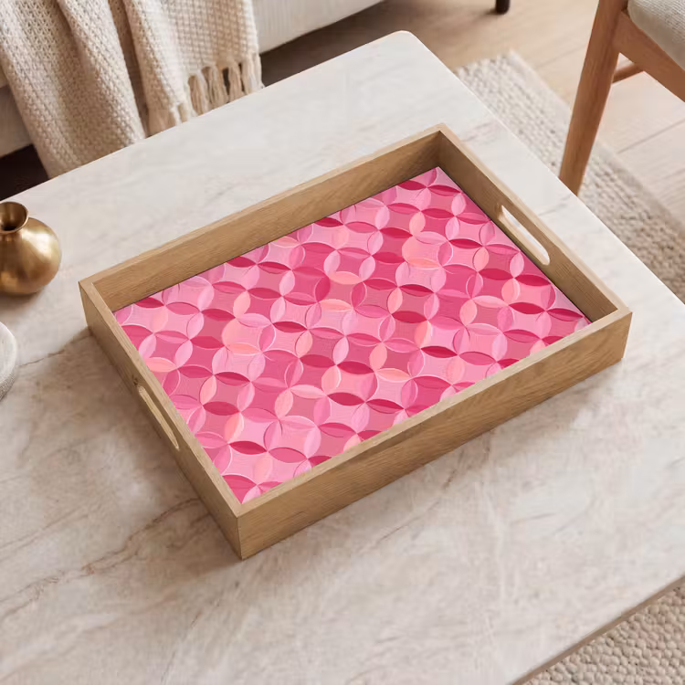 Tablett - Geometrisch - Mozaïek - Modern - Roze — 2