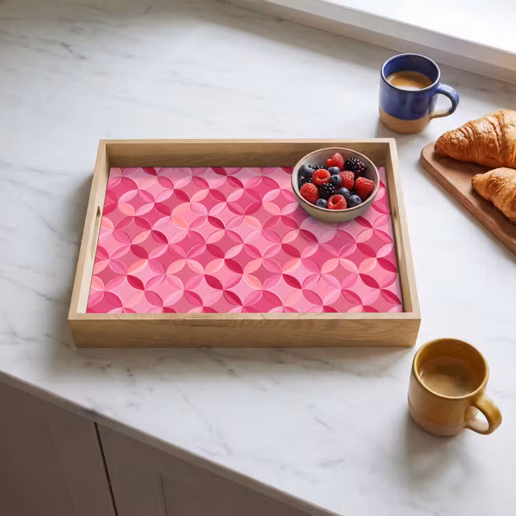 Tablett - Geometrisch - Mozaïek - Modern - Roze — 3