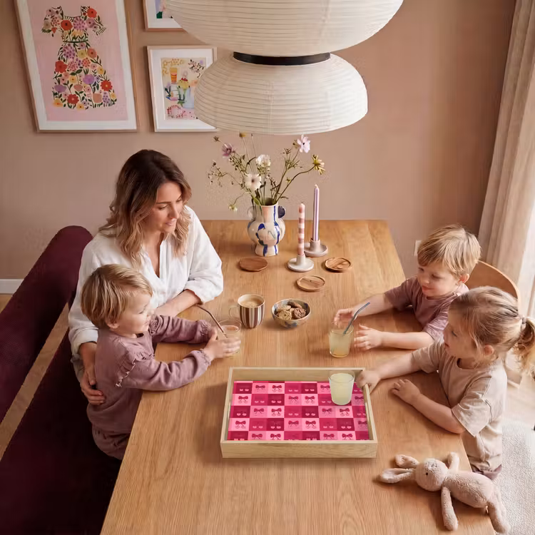 Tablett - Kersen - Strikjes - Speels - Roze - Bordeaux — 5