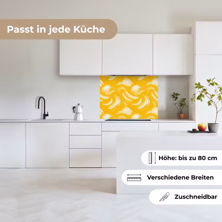 Küchen rückwand - Farbauftrag – Abstrakt – Dynamisch – Gelb — 6