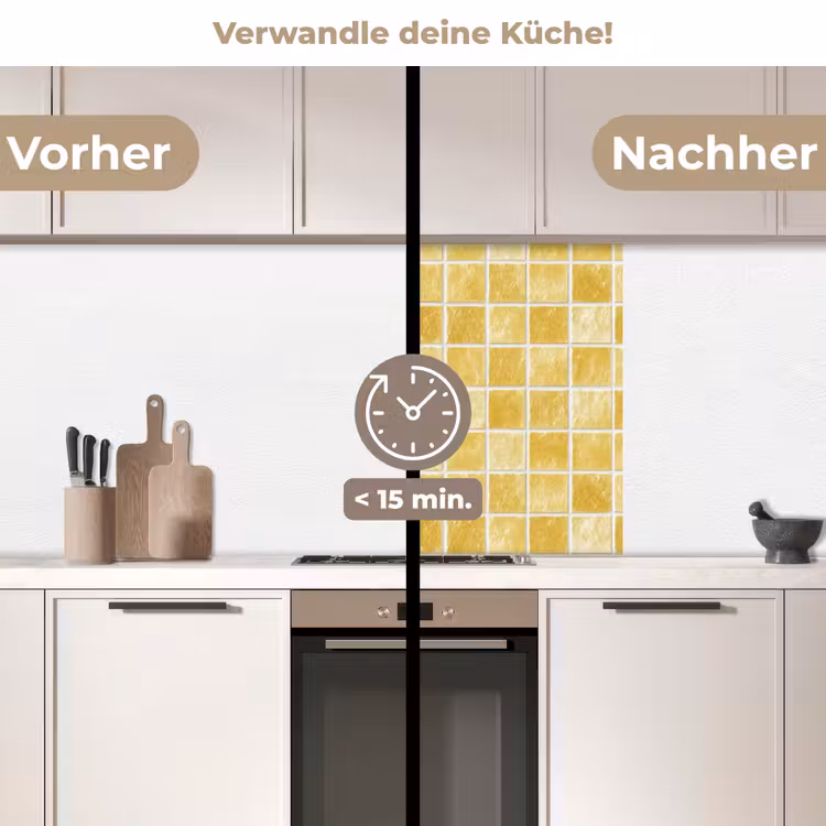Küchen rückwand - Fliesen – Mosaik – Struktur – Goldgelb — 2