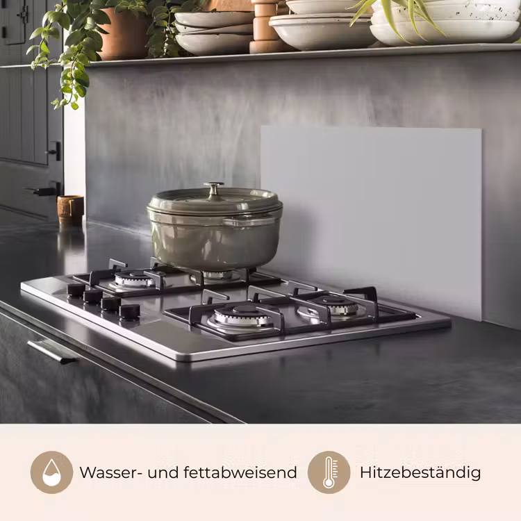 Spritzschutz Küche - Grau - Unifarbener Druck — 2