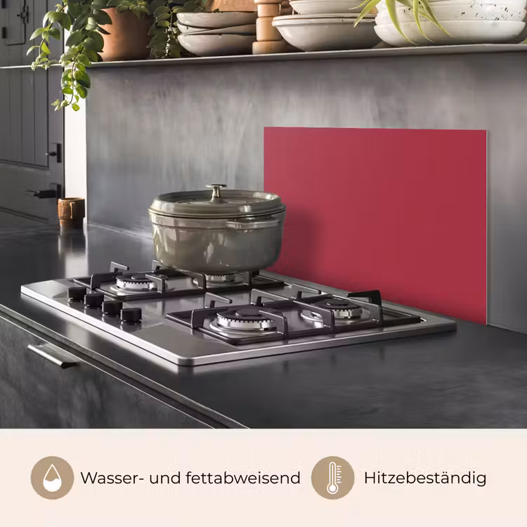 Spritzschutz Küche - Rot - Einfarbig — 2