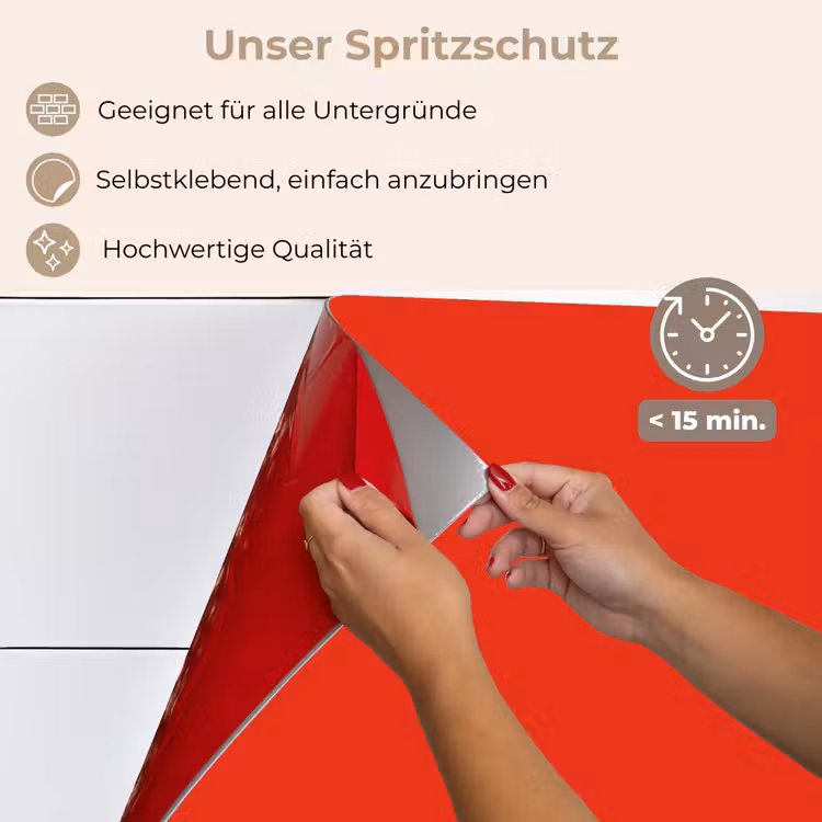 Spritzschutz Küche - Rot - Farbe - Einfarbig — 4