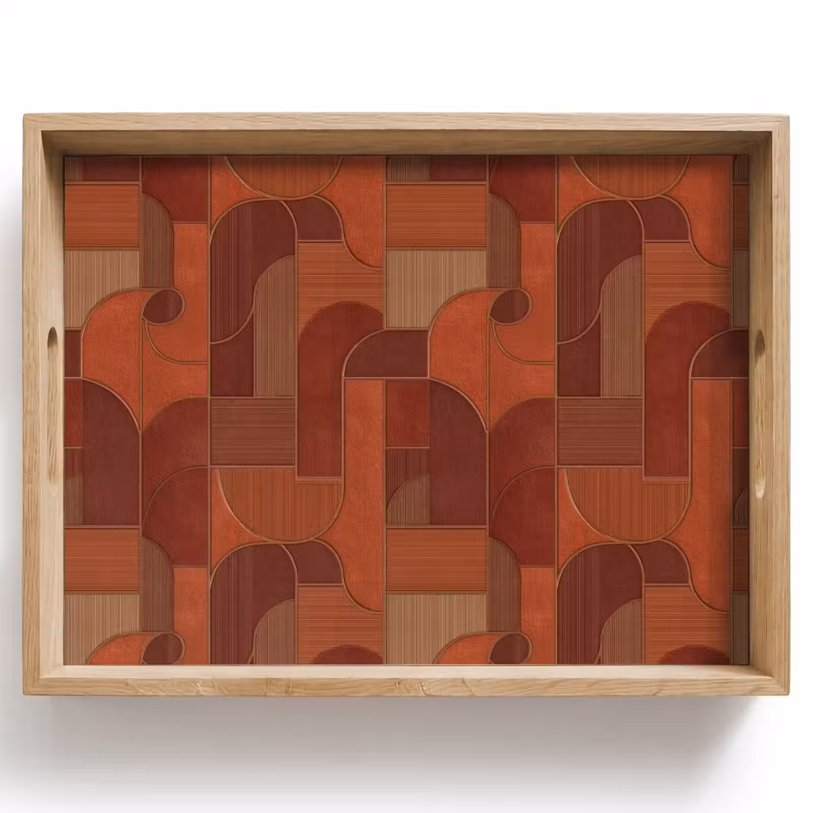 Tablett - Geometrisch – Abstrakt – Struktur – Braun — 1
