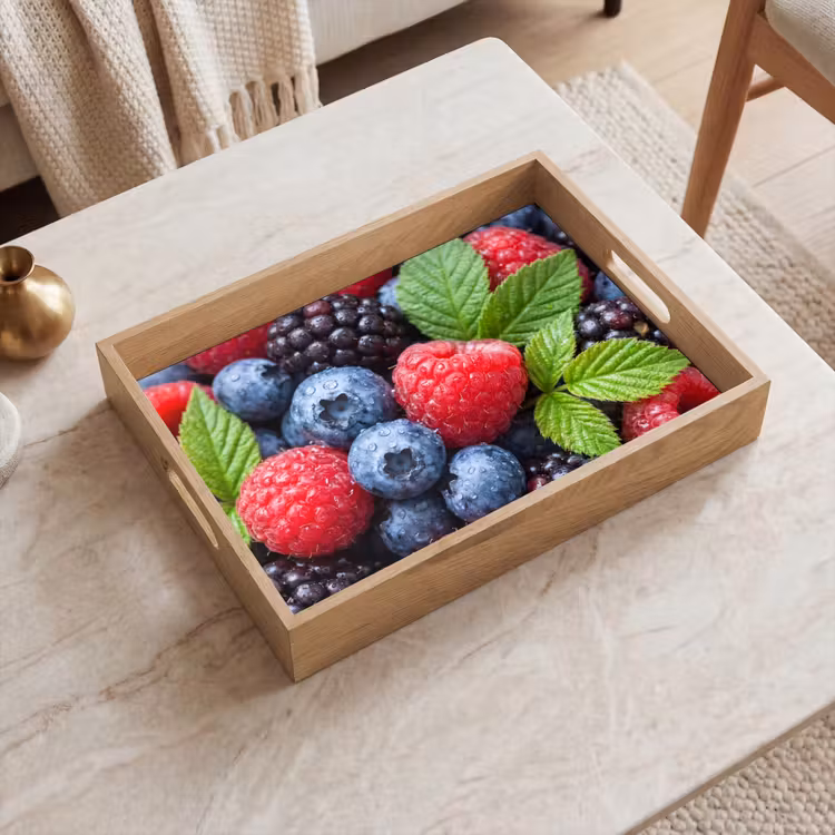Tablett - Beeren – Frisch – Wassertropfen – Bunt – Essen — 2