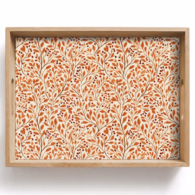 Tablett - Blätter – Botanisch – Terrakotta — 1