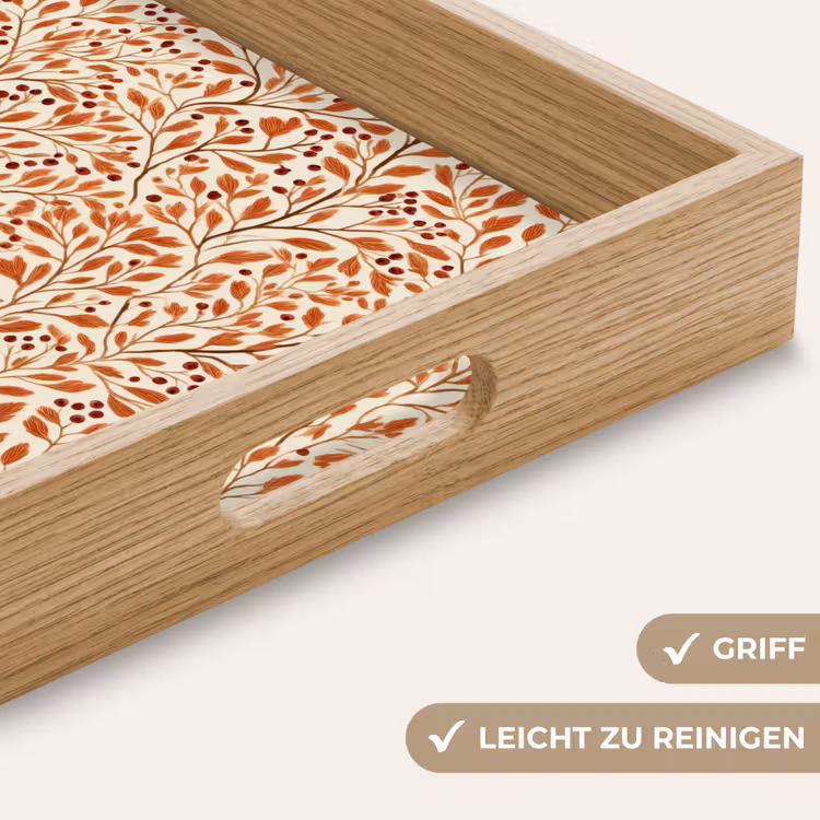 Tablett - Blätter – Botanisch – Terrakotta — 8