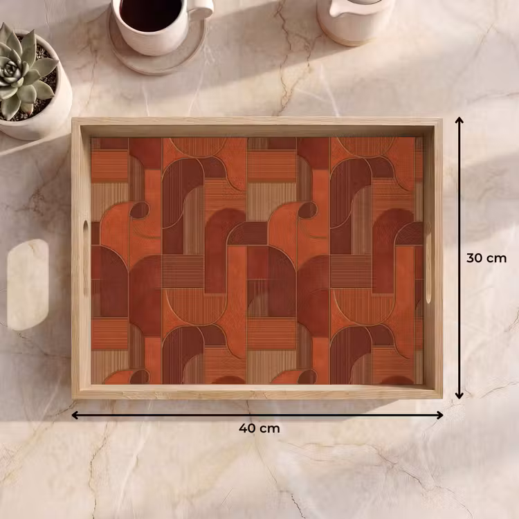 Tablett - Geometrisch – Abstrakt – Struktur – Braun — 7