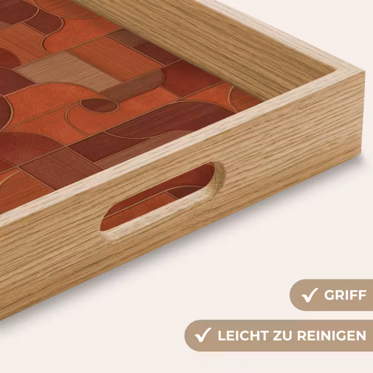 Tablett - Geometrisch – Abstrakt – Struktur – Braun — 8