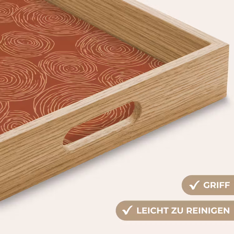 Tablett - Kreise – Abstrakt – Künstlerisch – Terrakotta — 8