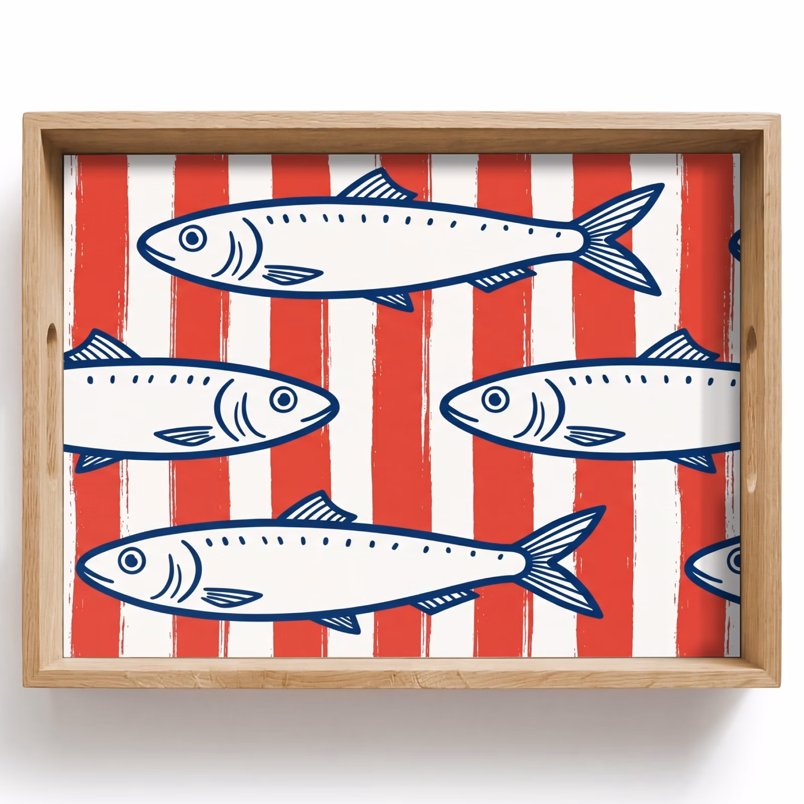 Tablett - Fisch – Muster – Streifen – Illustration – Rot — 1