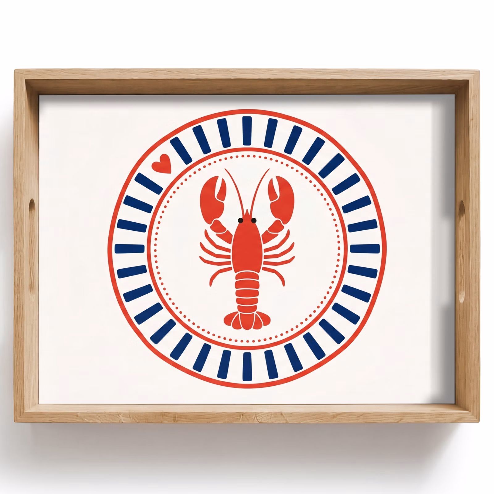 Tablett - Meeresleben – Hummer – Emblem – Grafik – Rot — 1