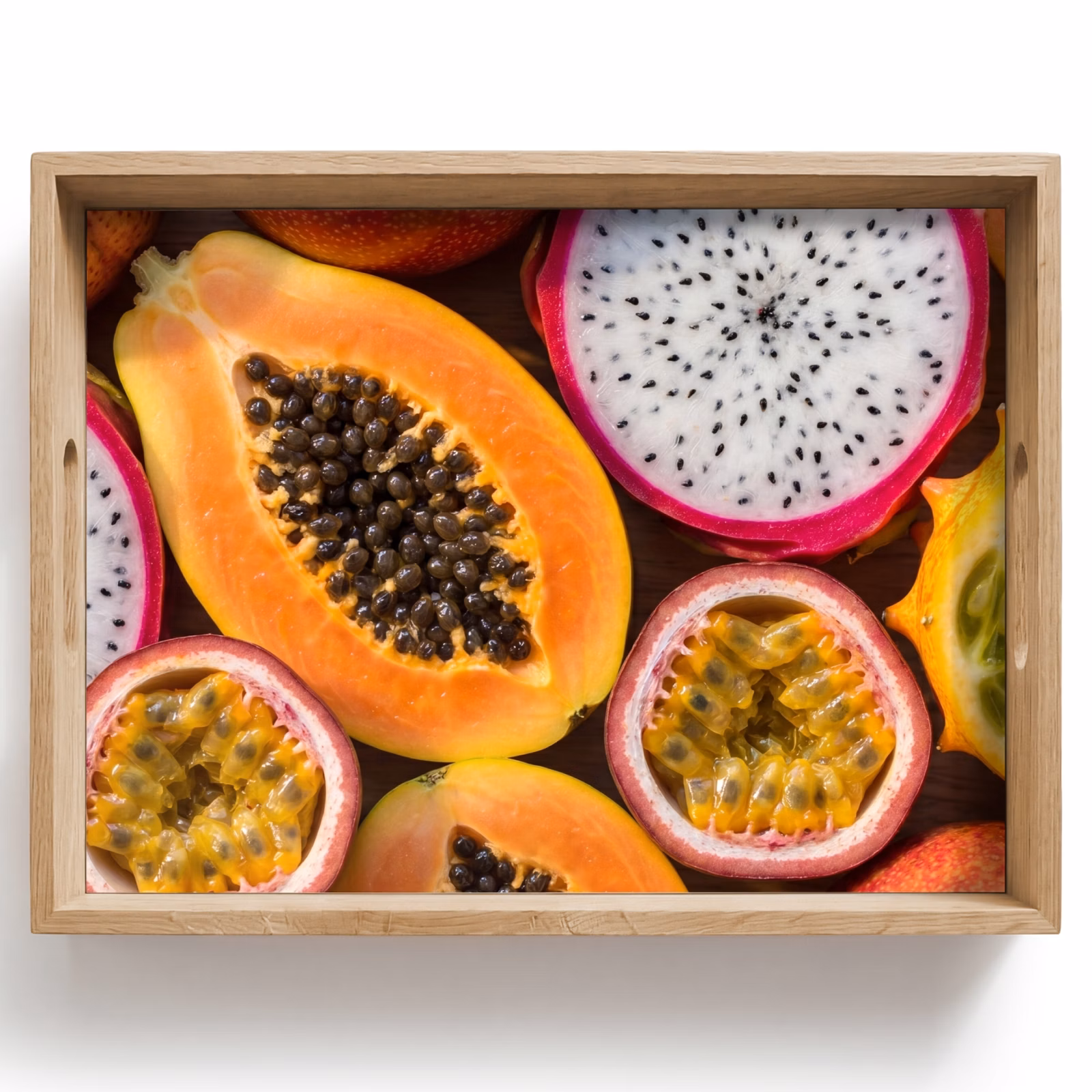 Tablett - Obst – Aufgeschnitten – Tropisch – Essen – Bunt — 1