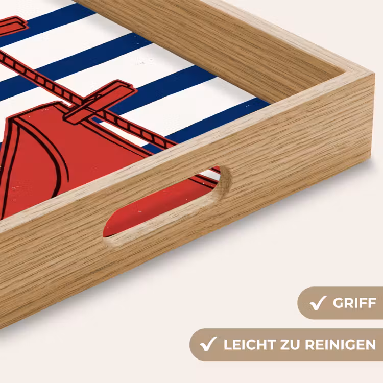 Tablett - Bademode – Wäscheleine – Sommer – Illustration – Rot — 8