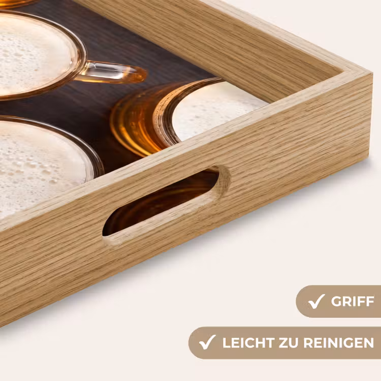Tablett - Bier – Gläser – Schaum – Holz – Getränke — 8
