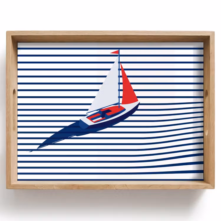 Tablett - Boot – Wasser – Abstrakt – Blau — 1